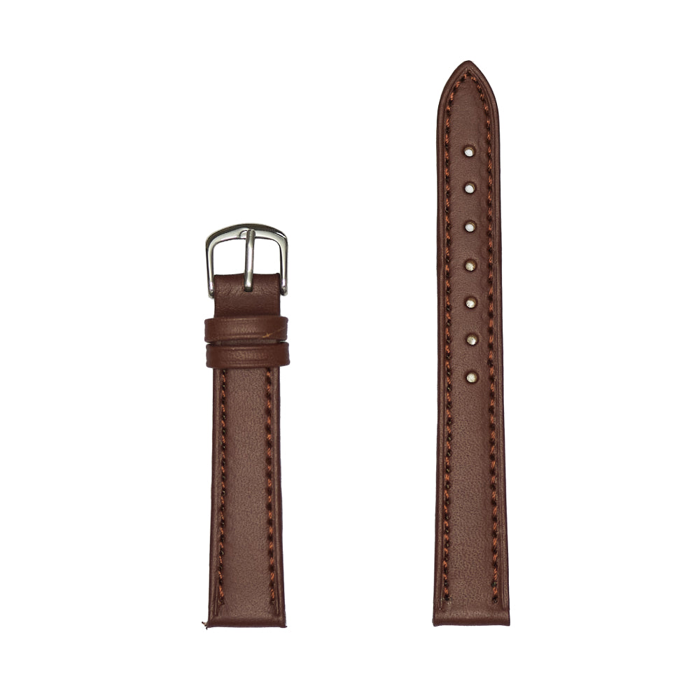 Brown Ladies' Watch Band Made of Genuine Vegetable Tanned Leather