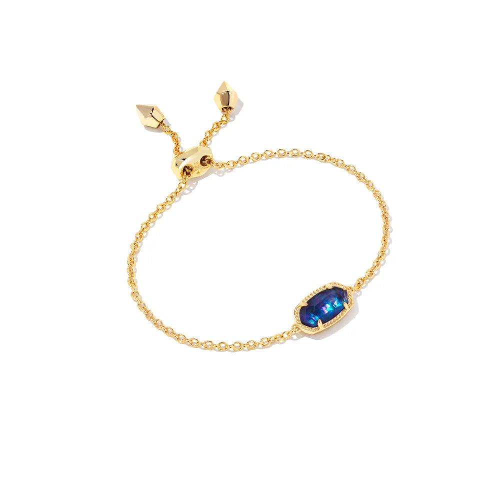 Kendra Scott Elaina Gold Navy Abalone Delicate Adjustable Chain Bracelet - A Timeless Jewelry Piece