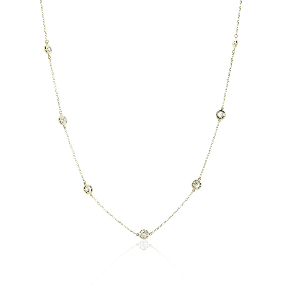 Smyth Diamond Classics 14k Gold Adjustable Diamond Necklace with Round Brilliant Cuts