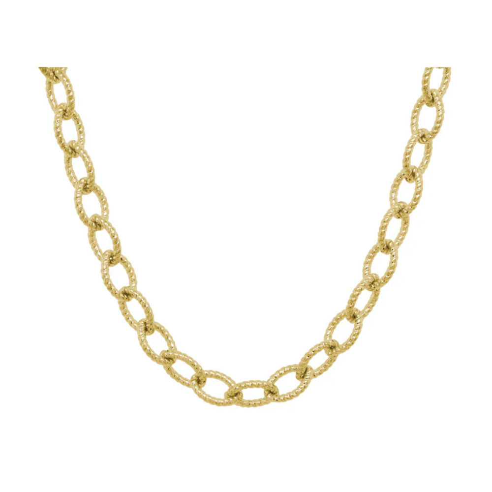 18-Inch 14k Gold Twisted Chain Necklace with Lobster Clasp