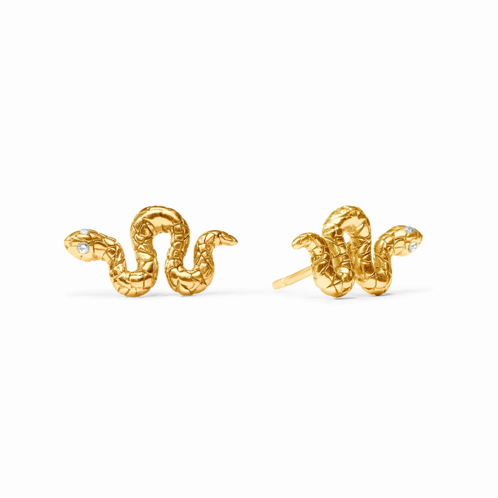 Julie Vos Luxury Golden Snake Stud Earrings