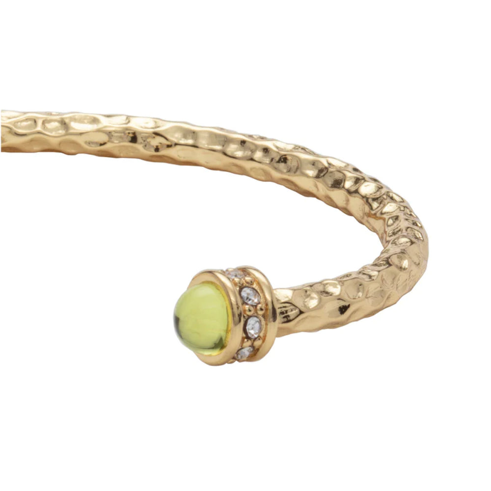 18ct Gold Plated Premium Brass Halcyon Days Hammered Torque Bangle