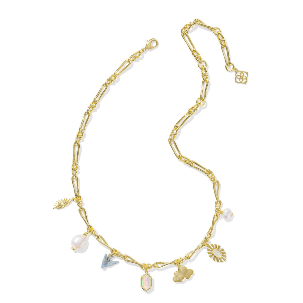 Kendra Scott Fashionable Melody Gold Charm Necklace for Women's Jewelry Collection