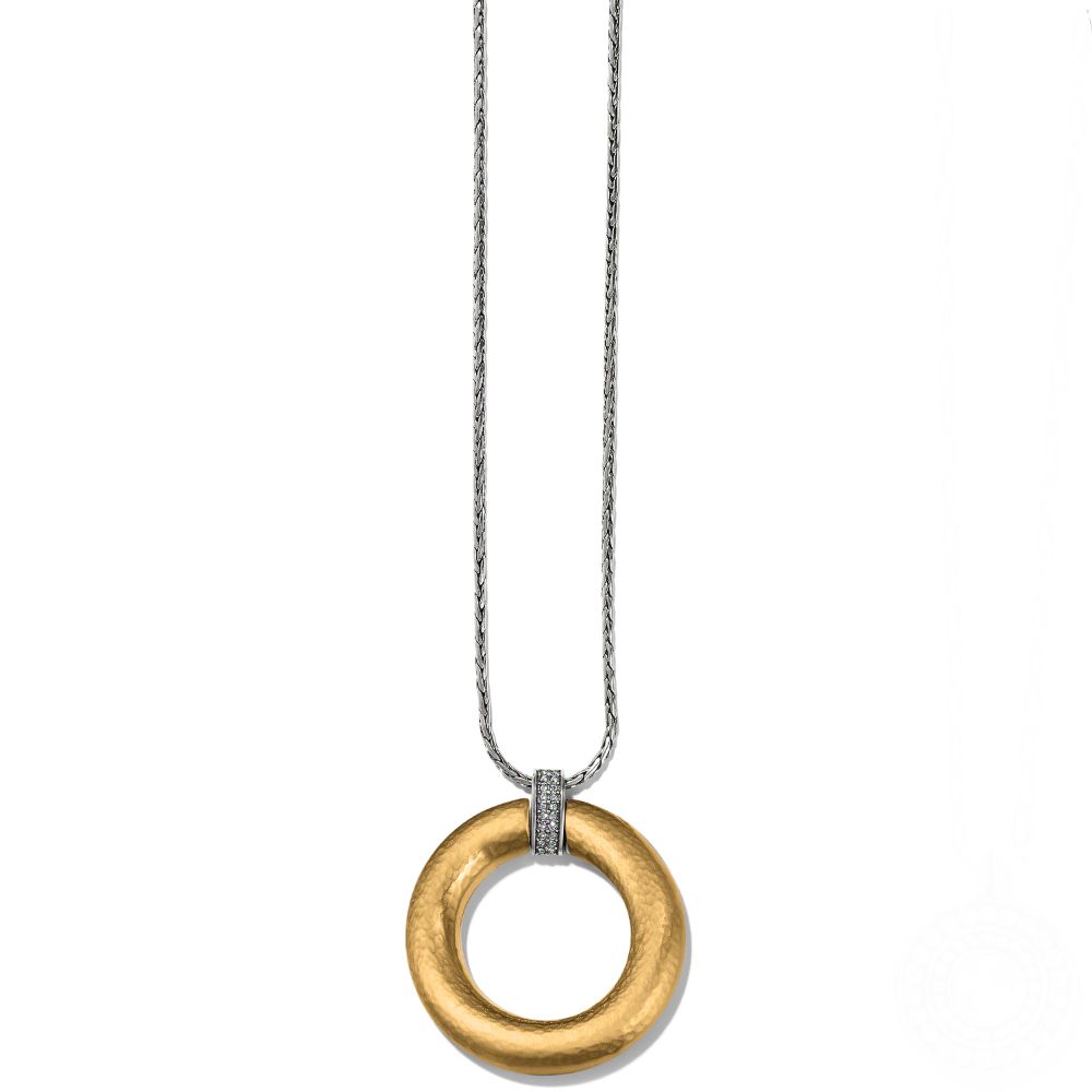 Elegant Gold - Brushed Brighton Meridian Geometric Pendant Necklace