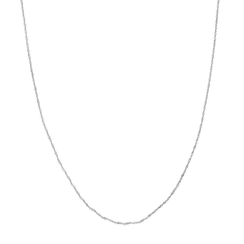 14k White Gold 1.15mm Twisted Singapore Chain for Elegant Look