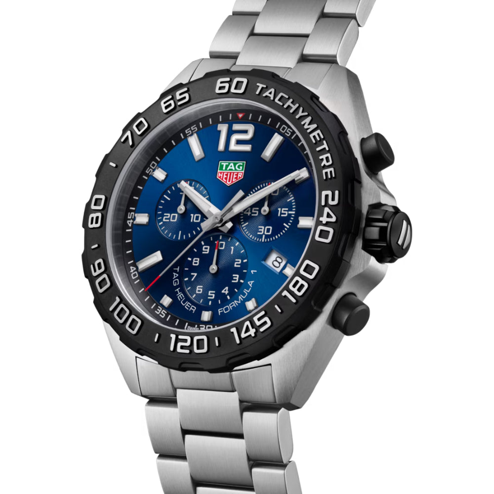TAG Heuer Men's Luxury Formula 1 Quartz Chronograph Watch with 43mm Case and Stunning Blue Dial