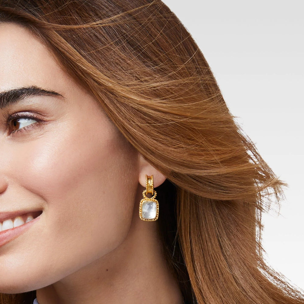 Julie Vos Marbella Reversible Hoop & Charm 24K Gold-Plated Earrings