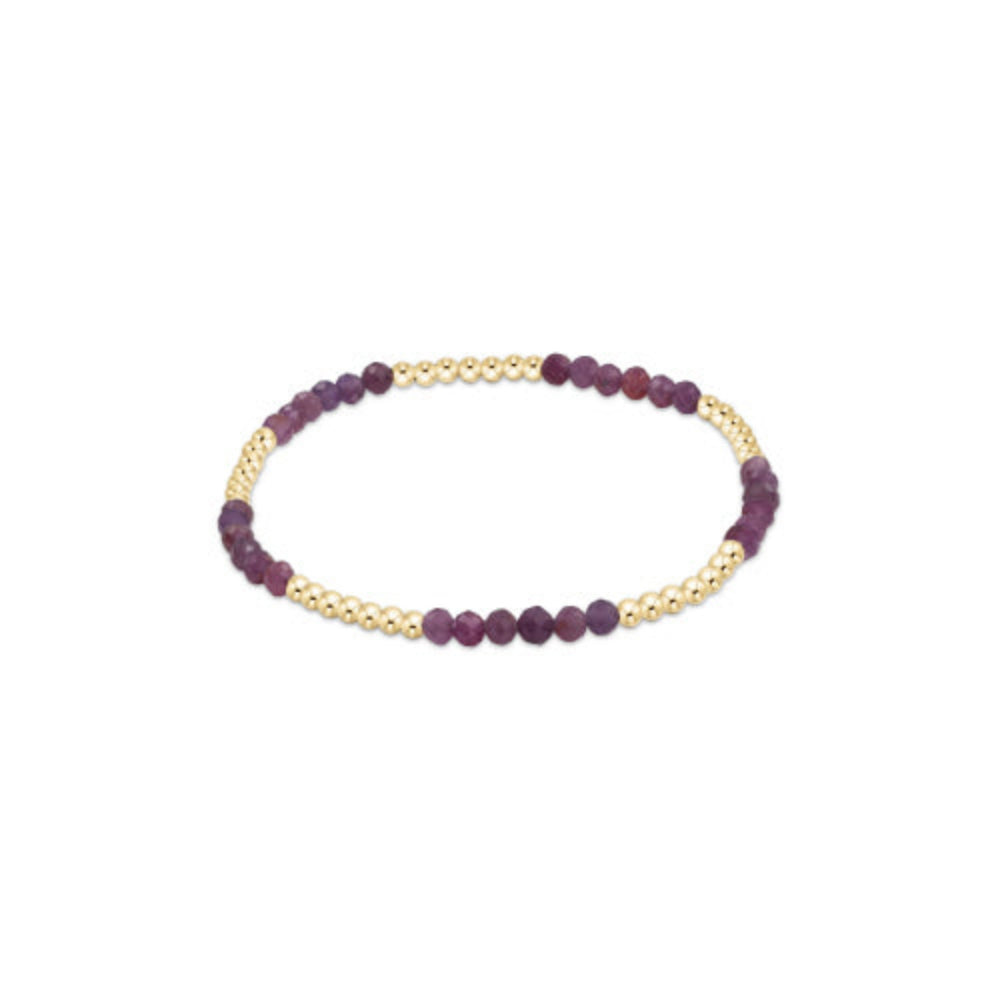 Enchanting 6.25-inch Ruby Gemstone Bead Bracelet with 2.5mm Blissful Pattern