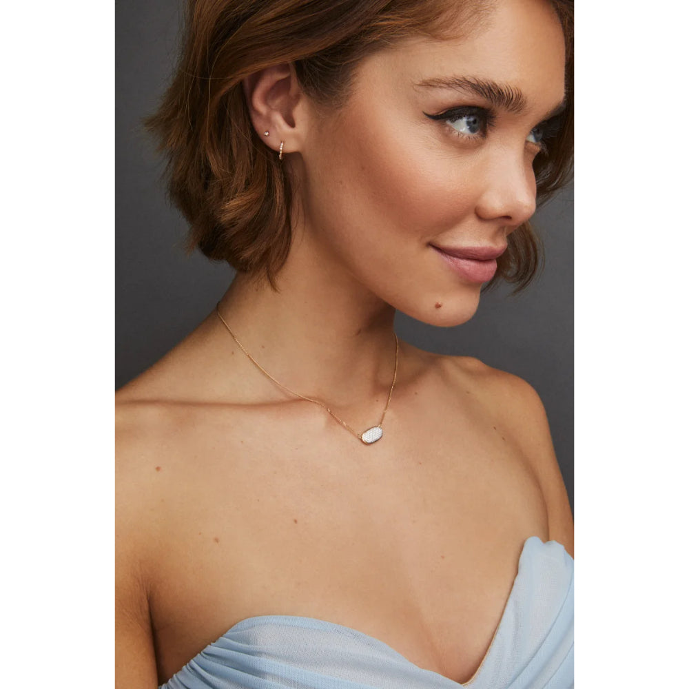 Kendra Scott Elisa 14k Gold Diamond Pendant Necklace with Pave White Diamonds for Timeless Jewelry Statement
