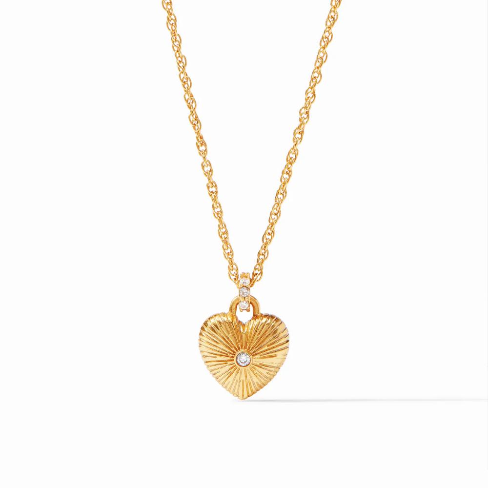 Julie Vos Esme Heart-Shaped Solitaire 24K Gold-Plated Necklace