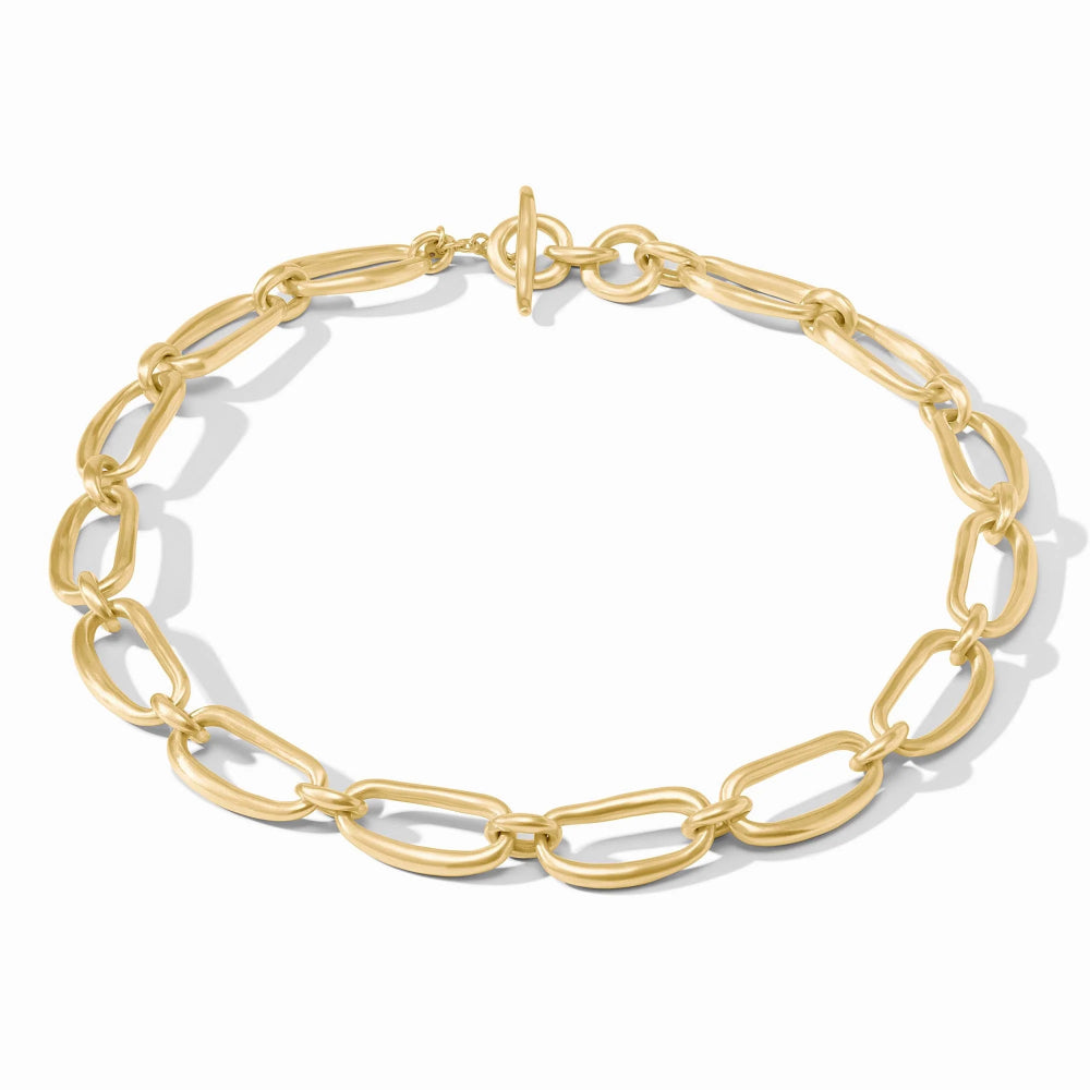 Julie Vos Adjustable 24K Gold-Plated Wave Link Necklace