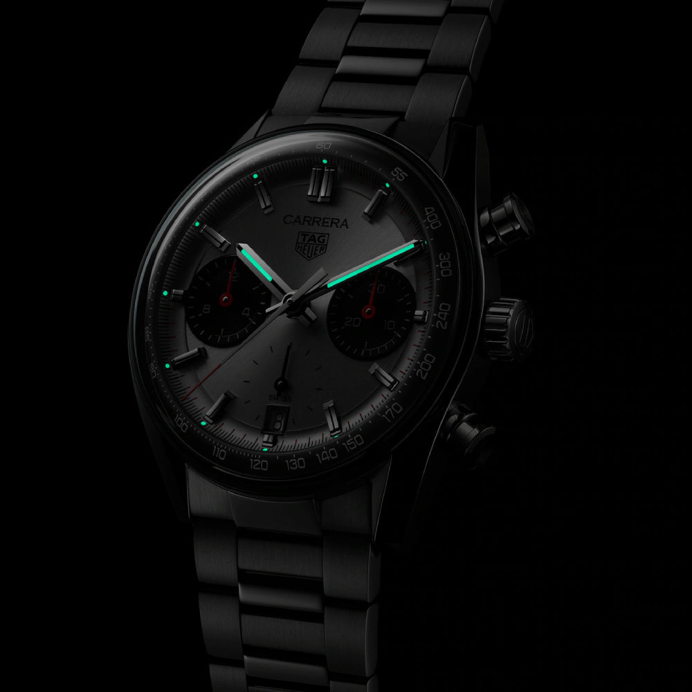 TAG Heuer 39mm Automatic Carrera Chronograph with Classic Panda Face