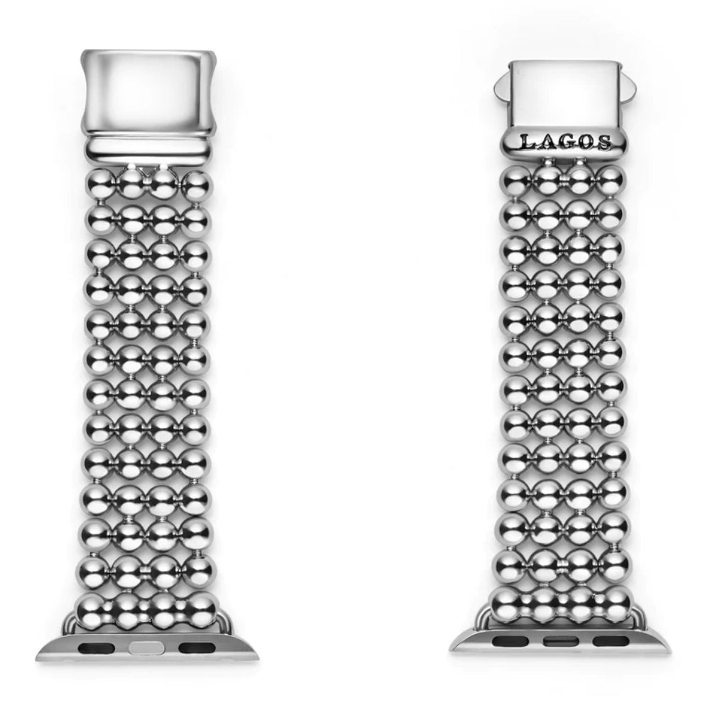 Lagos Stylish Stainless - Steel Infinite Caviar Beaded Apple Watch Bracelet for 38 - 45mm Apple Watches