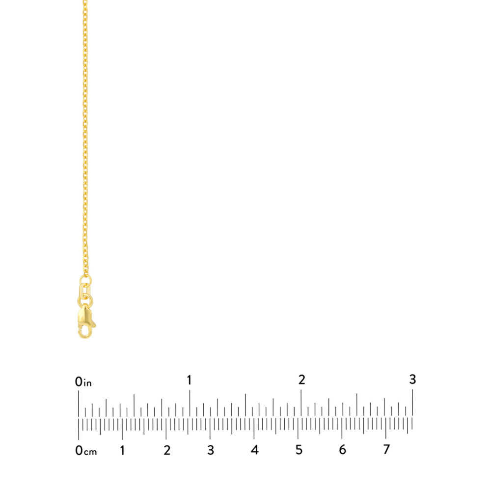 14k Yellow Gold Diamond-Cut Cable Chain Necklace, 18 Inches in Length