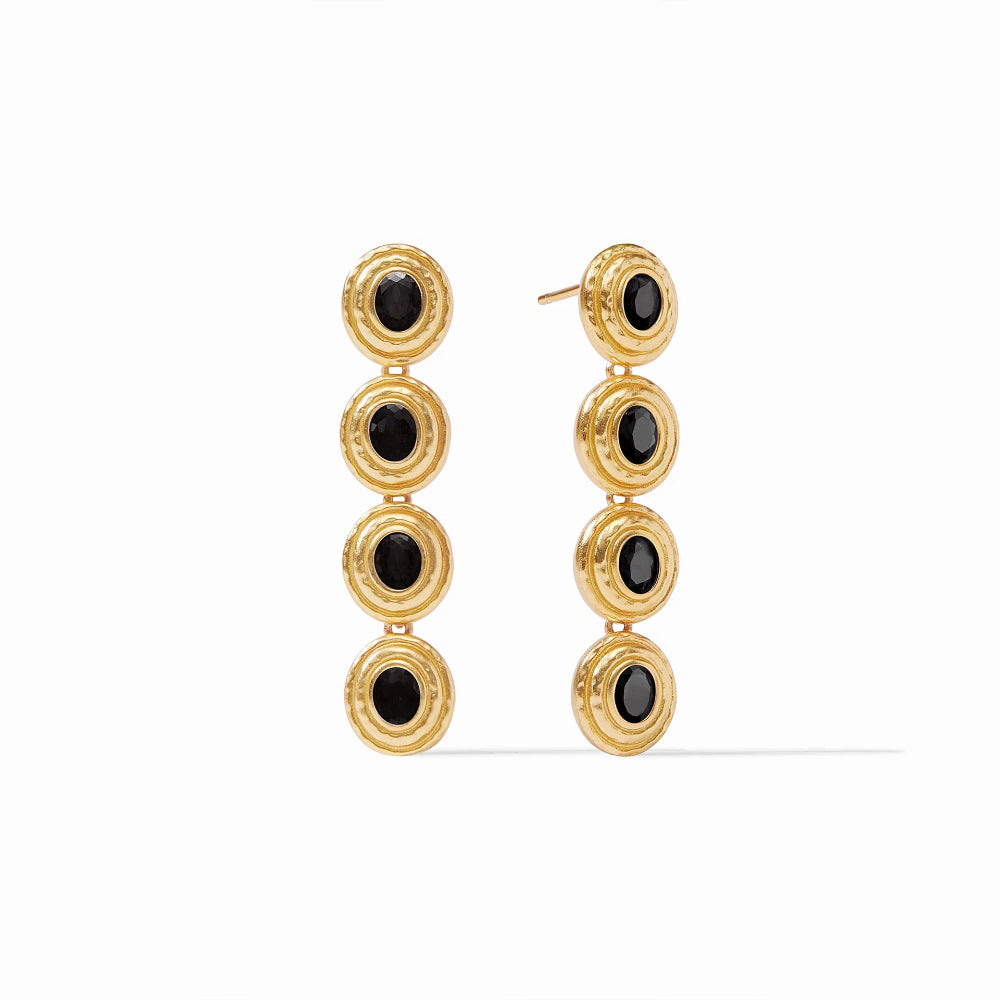 Julie Vos Tudor-Style Tiered Earrings with Oval Rose Cut Gemstones