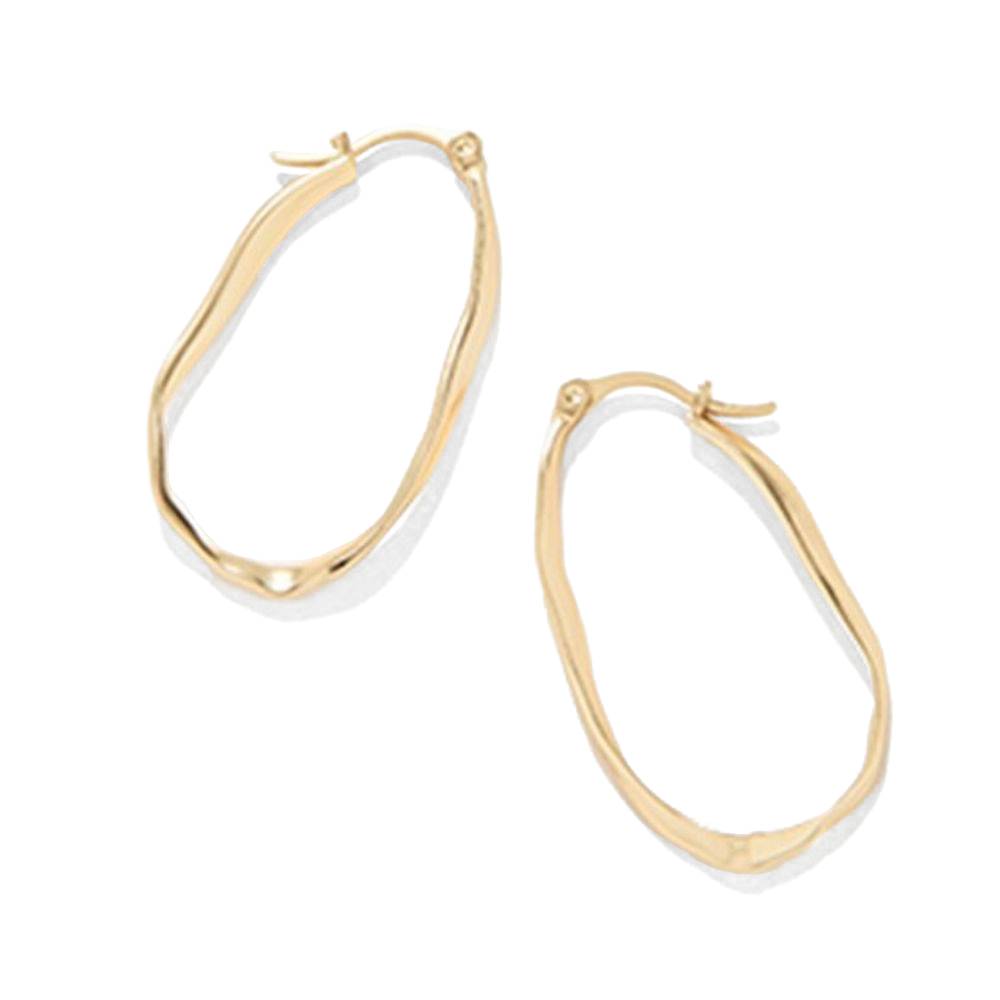18kt Matte Gold Plated Isle of Hope Lightweight Oval Hoop Earrings