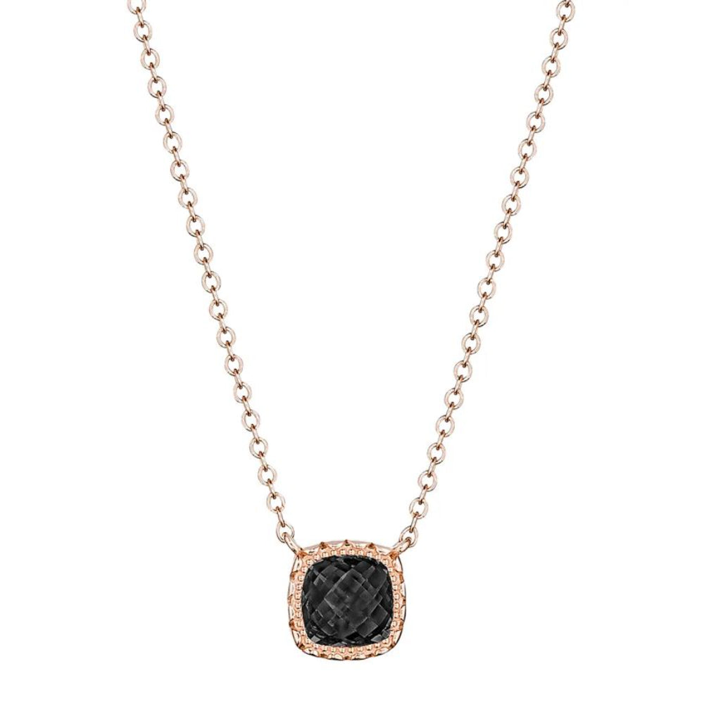 Tacori Petite Black Onyx Gemstone Cushion Cut Pendant Necklace for Women
