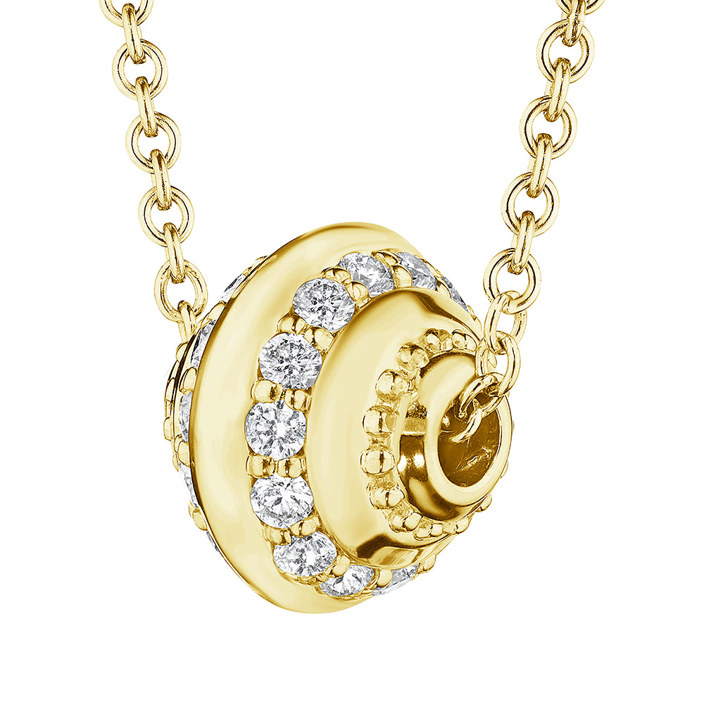 Verragio 18k Gold Diamond Slide Bead Pendant - A Luxury Jewelry Piece for Elegant Women