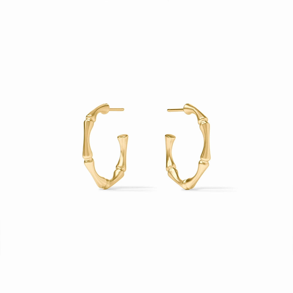Julie Vos Stylish Golden Bamboo-Inspired Hoop Earrings