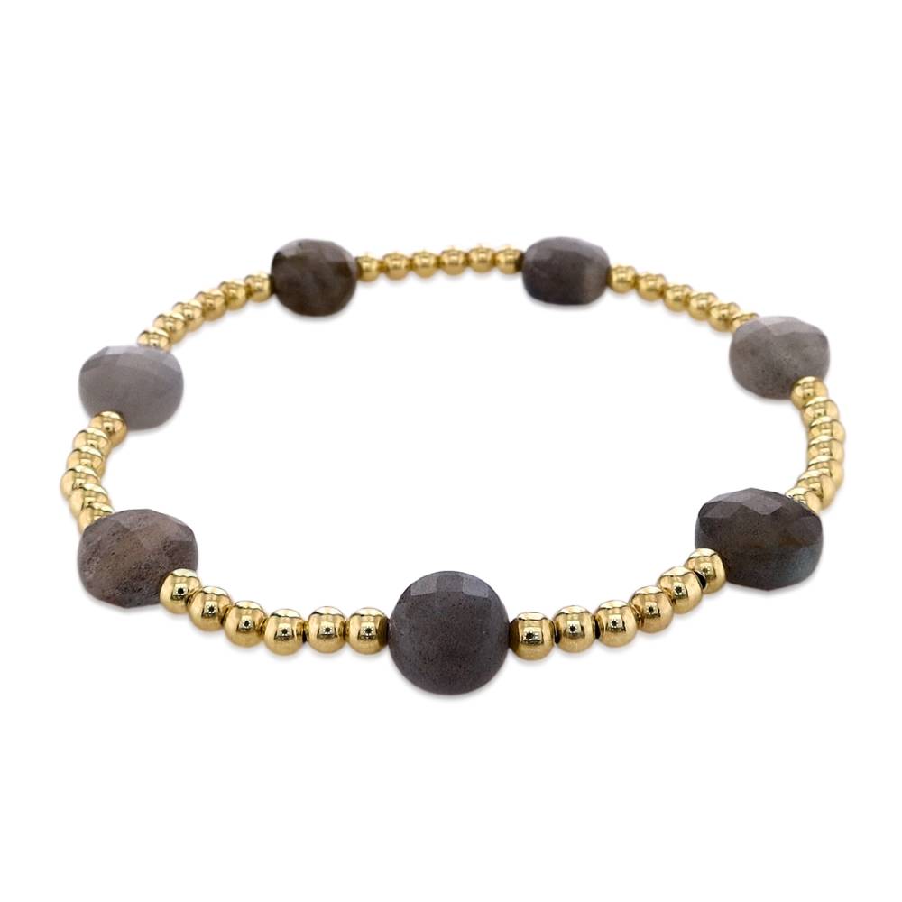 enewton 6.25-inch Admire Collection 3mm Gold-filled Bead and 8mm Labradorite Gemstone Bracelet for Stacking