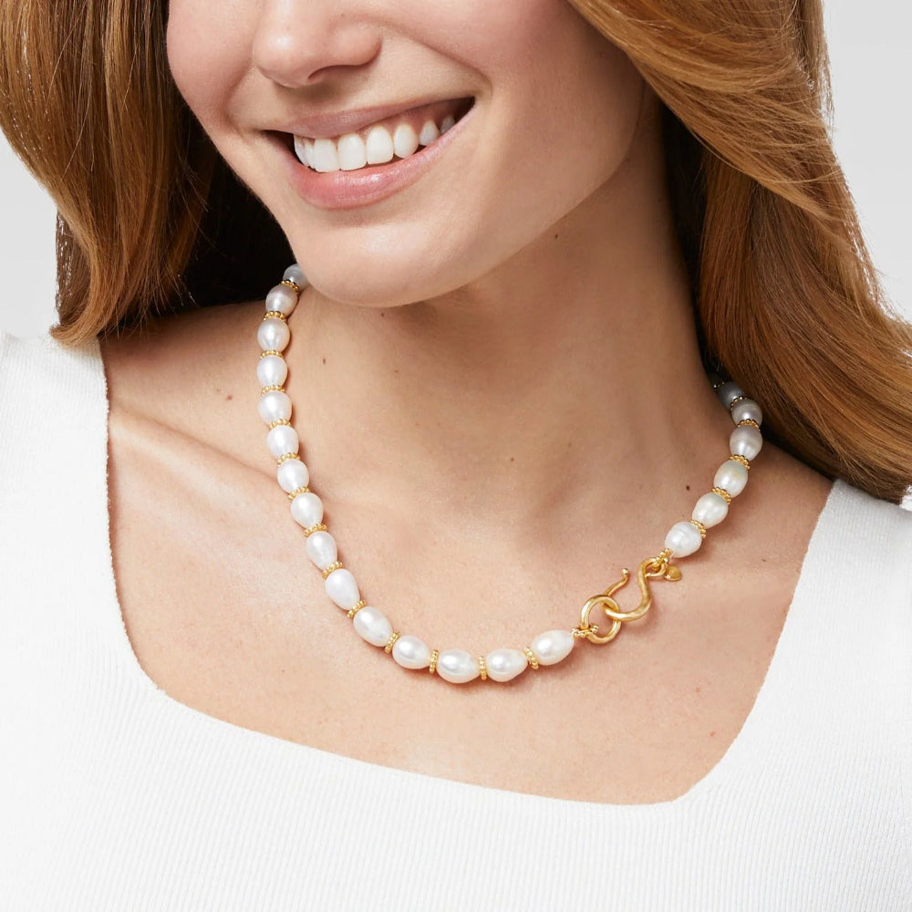 Julie Vos Exquisite Marbella Style Pearl and Rondel Necklace for a Seaside Vibe