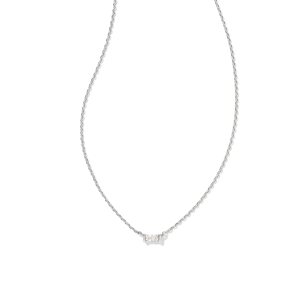 Kendra Scott's Elegant White Crystal Juliette Pendant Necklace