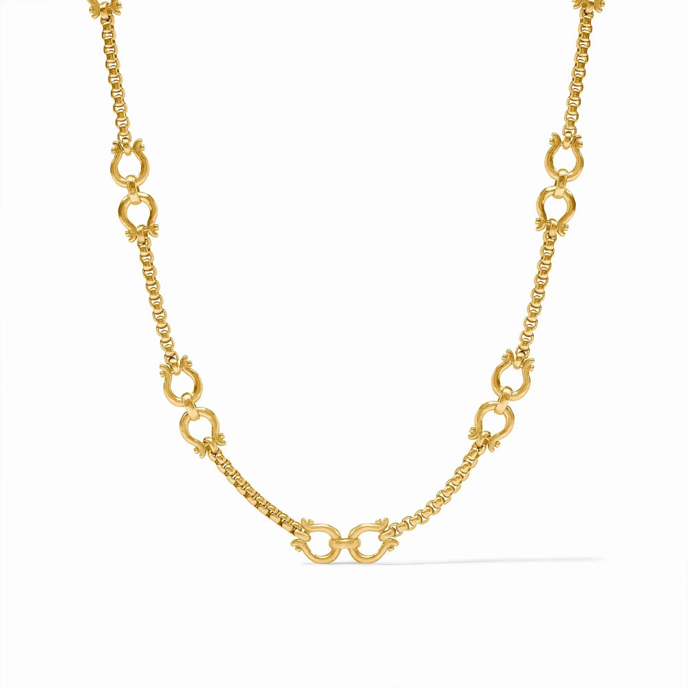 Julie Vos Saratoga Equestrian-Inspired Demi Link Gold-Plated Necklace for Fashion Enthusiasts
