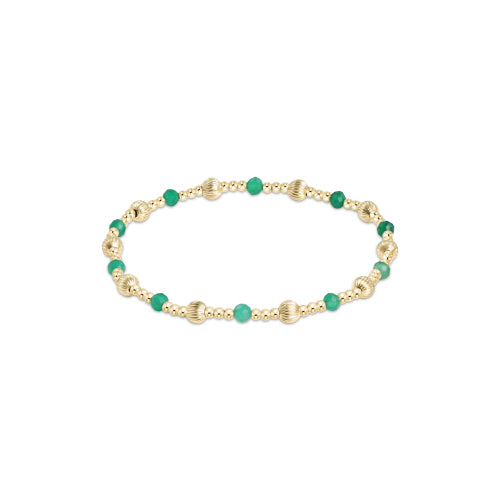 Enchanting enewton 6.25-Inch Green Onyx Gemstone 4mm Bead Bracelet with Dignity and Sincerity