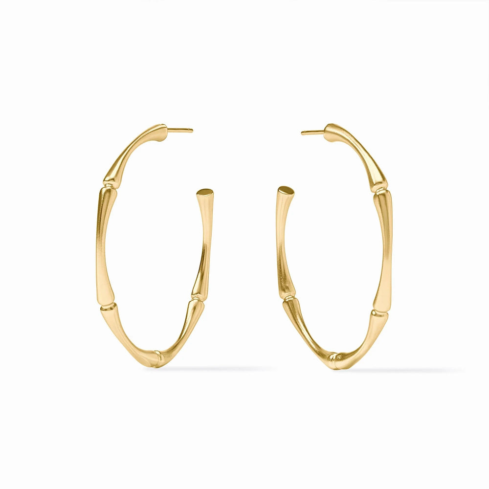 Julie Vos Stylish Golden Bamboo-Inspired Hoop Earrings