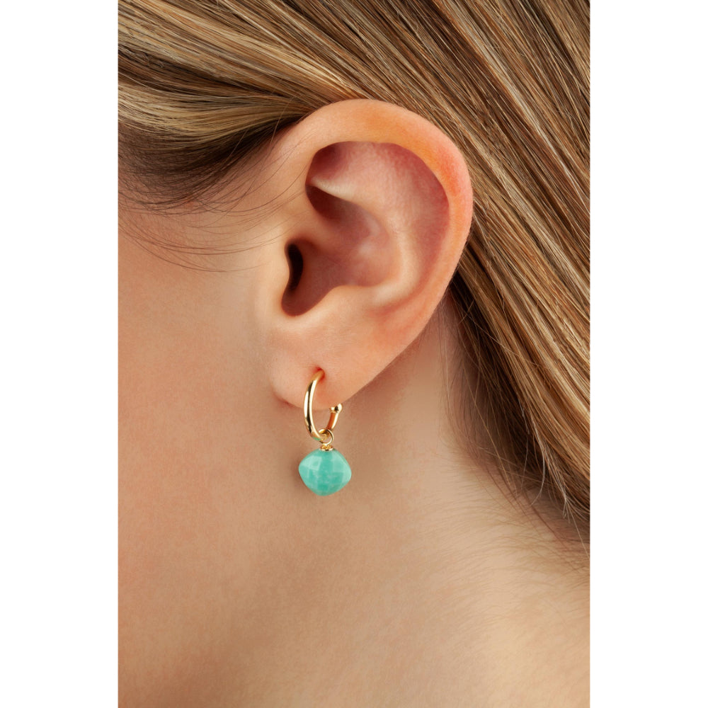 Exquisite 14k Gold Turquoise Drop Style Earrings for Women