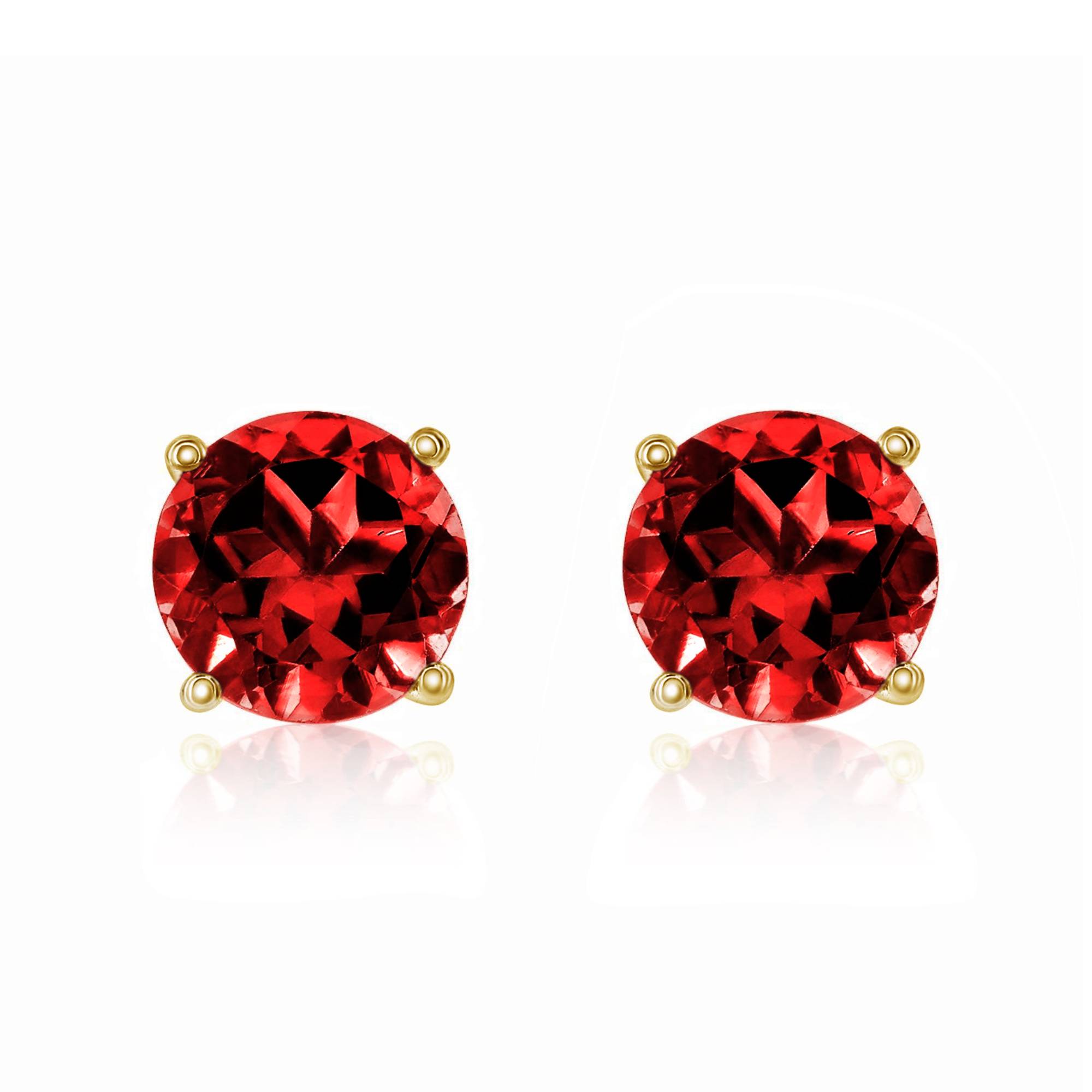 14k Gold Garnet Stud Earrings by Smyth Jewelers