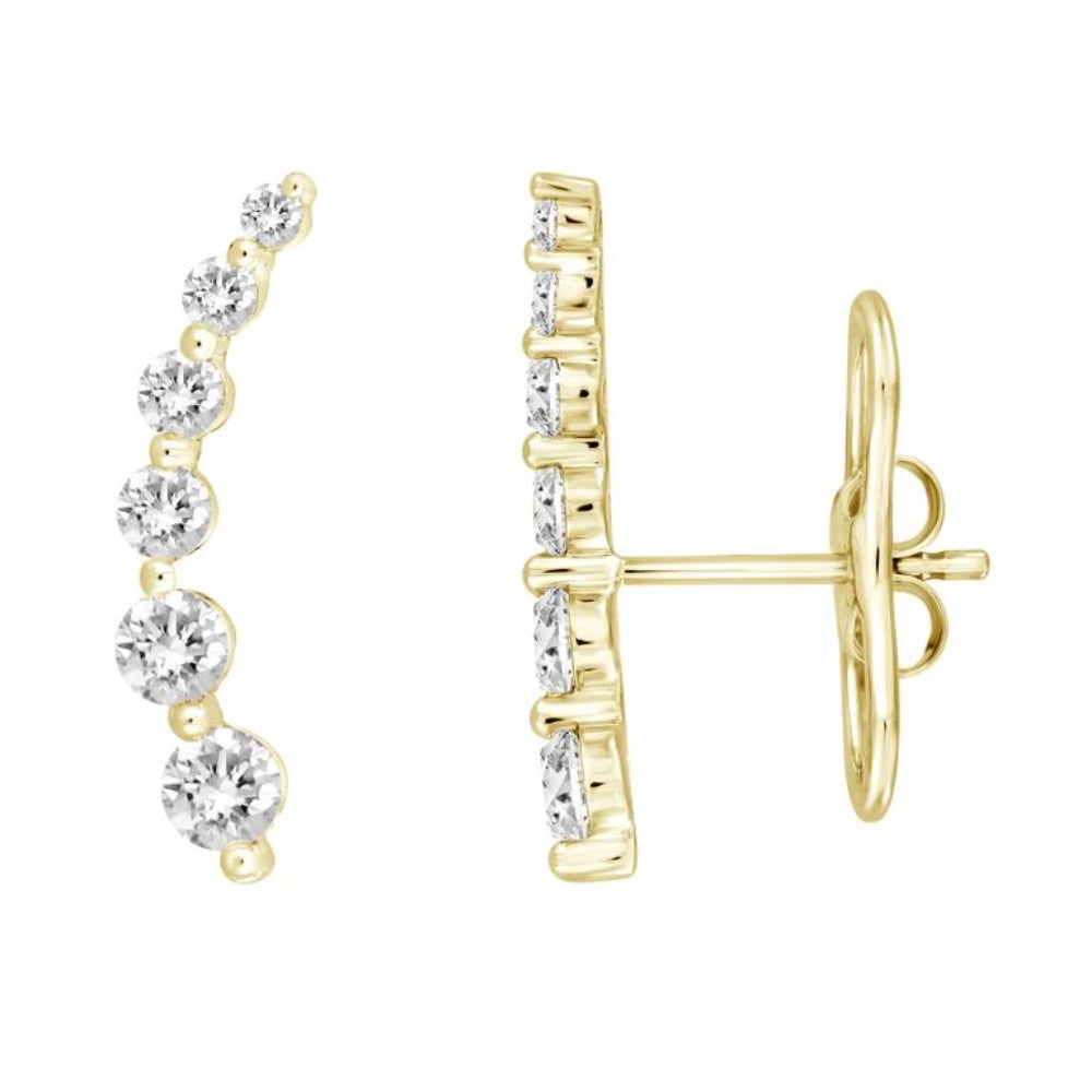 Stunning 18k Gold Earrings with 1.01ct Round Diamonds