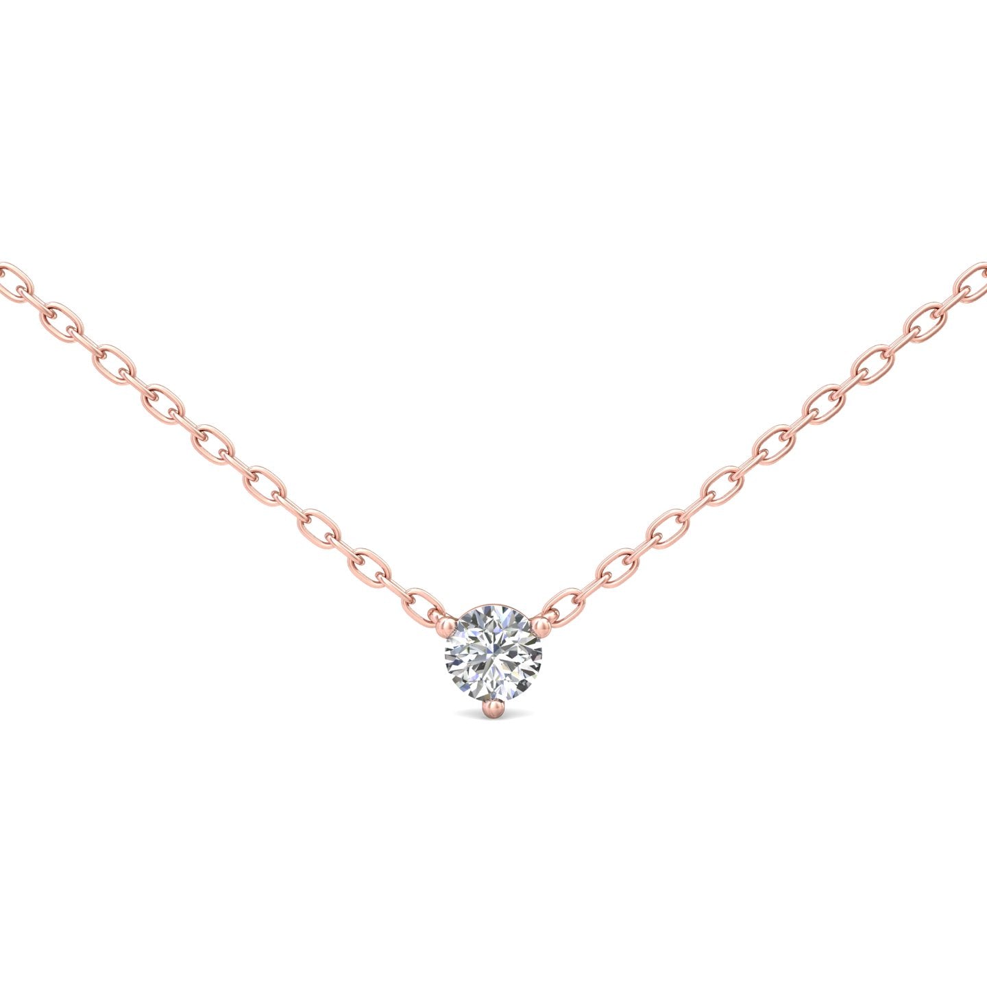 Smyth Diamond Classics Exquisite 14k Gold Single Round Diamond Solitaire Necklace Pendant