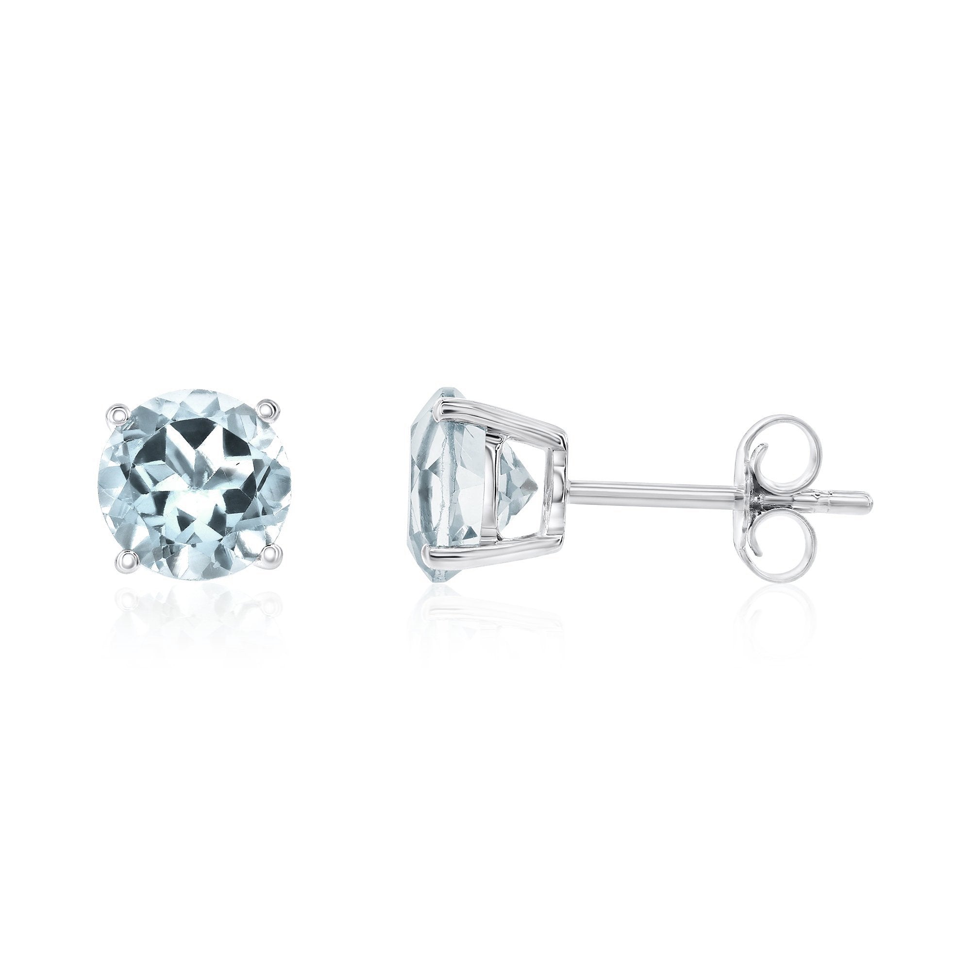 14k Gold Aquamarine Stud Earrings by Smyth Jewelers