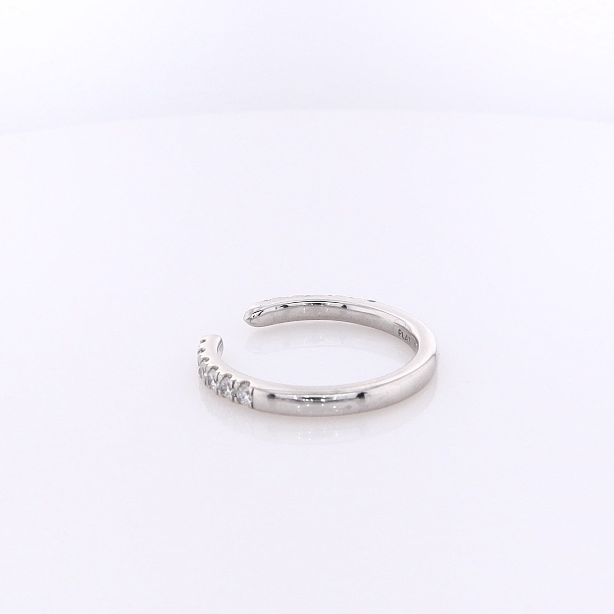 Exquisite Estate Platinum Open Cuff Style Diamond Wedding Band