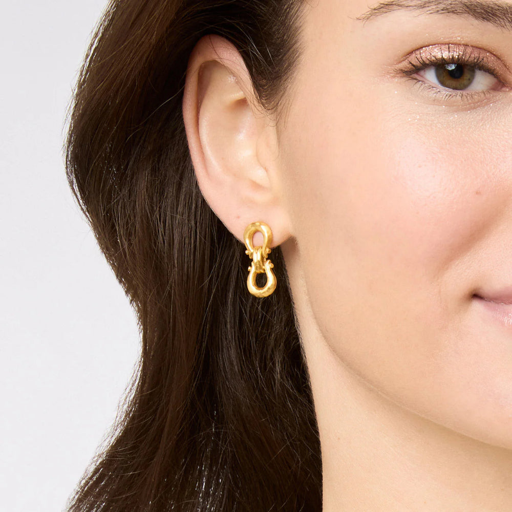 Julie Vos 24K Gold Plated Saratoga Equestrian-Inspired Earrings