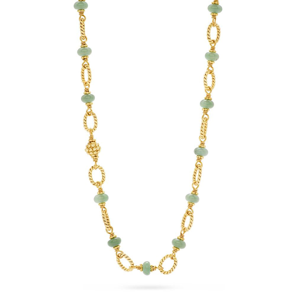 Capucine De Wulf Semi - precious Jade Bead & Chain Necklace
