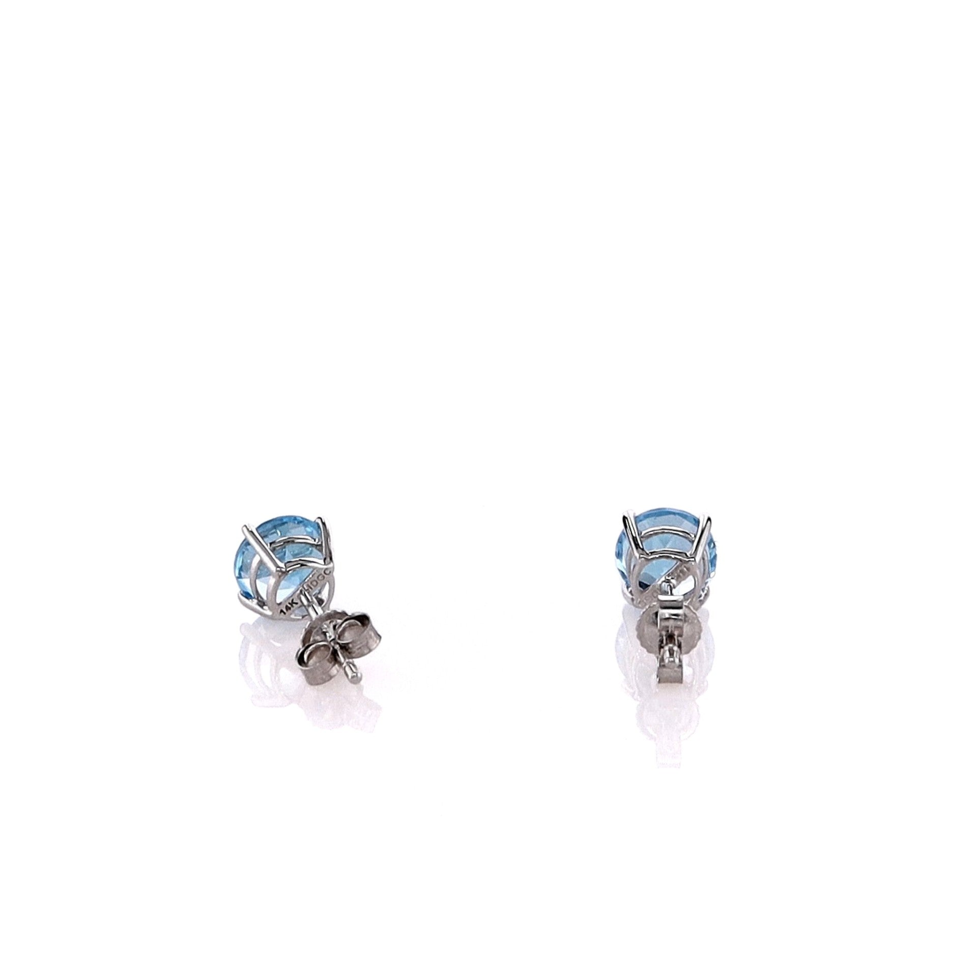 14k Gold Swiss Blue Topaz Stud Earrings by Smyth Jewelers