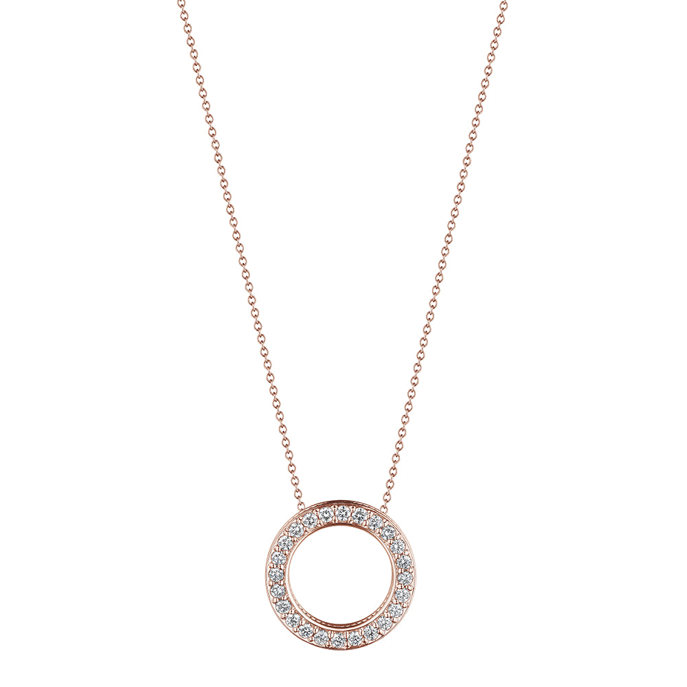 Verragio 18k Gold Diamond Circular Pendant Necklace for Exquisite Jewelry Lovers