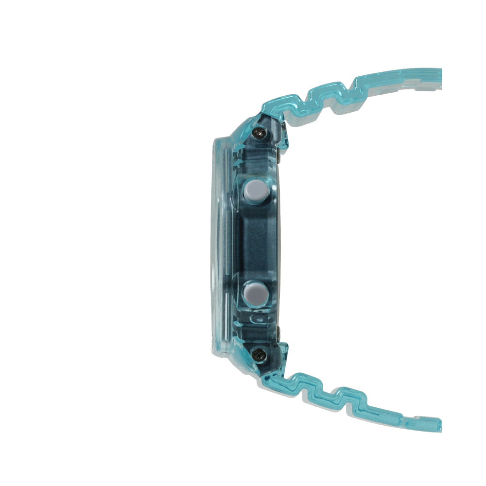 G-Shock Ladies' Analog - Digital Translucent Blue Resin Wristwatch with Fashionable Design