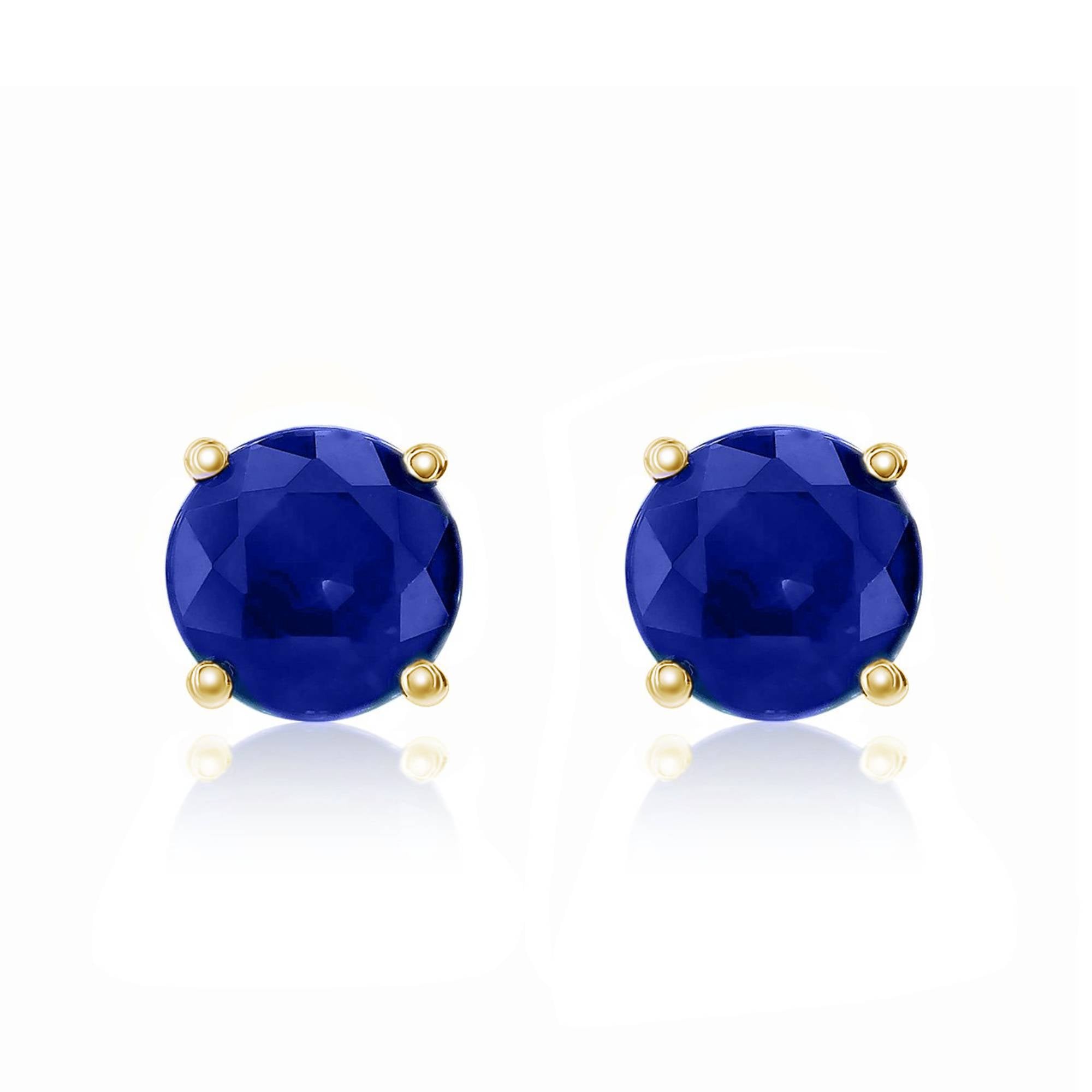Exquisite 18k Gold Sapphire Stud Earrings by Smyth Jewelers for Elegant Jewelry Lovers