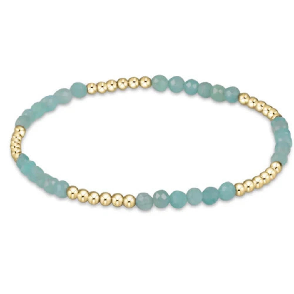Enchanting Amazonite 6.25-Inch Blissful Pattern 2.5mm Bead Gemstone Bracelet for Women