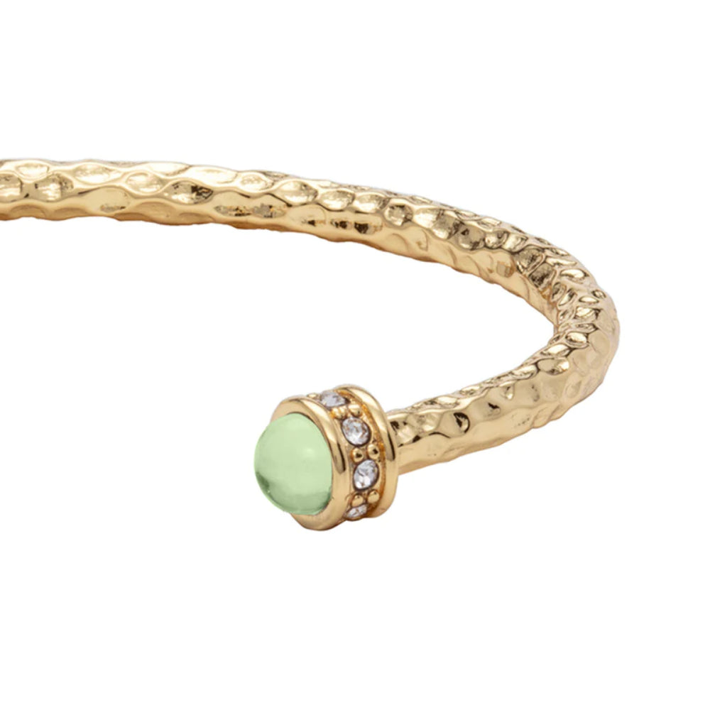 18ct Gold Plated Premium Brass Halcyon Days Hammered Torque Bangle