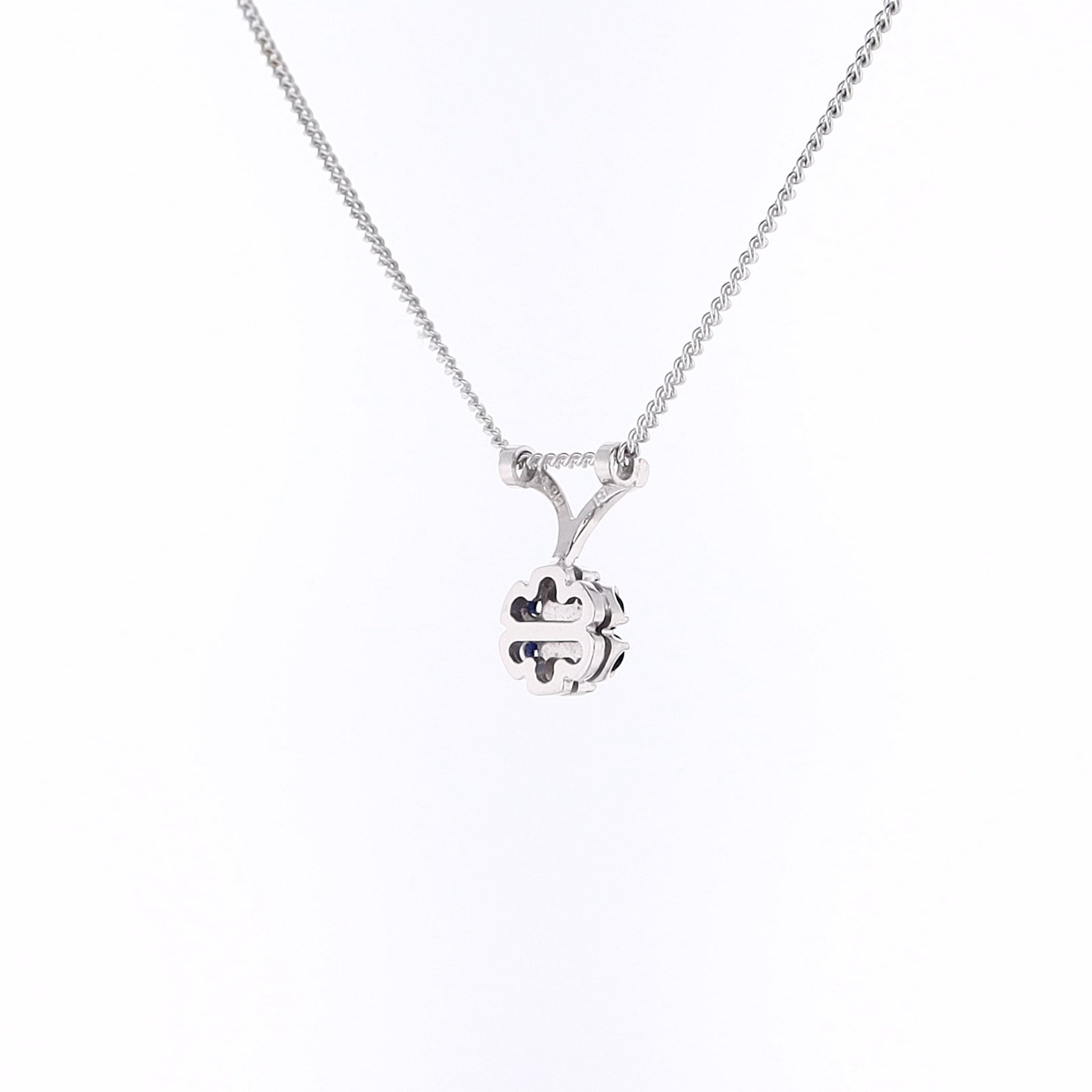 Exquisite Estate White Gold Flower-Inspired Diamond and Sapphire Pendant Necklace for Women