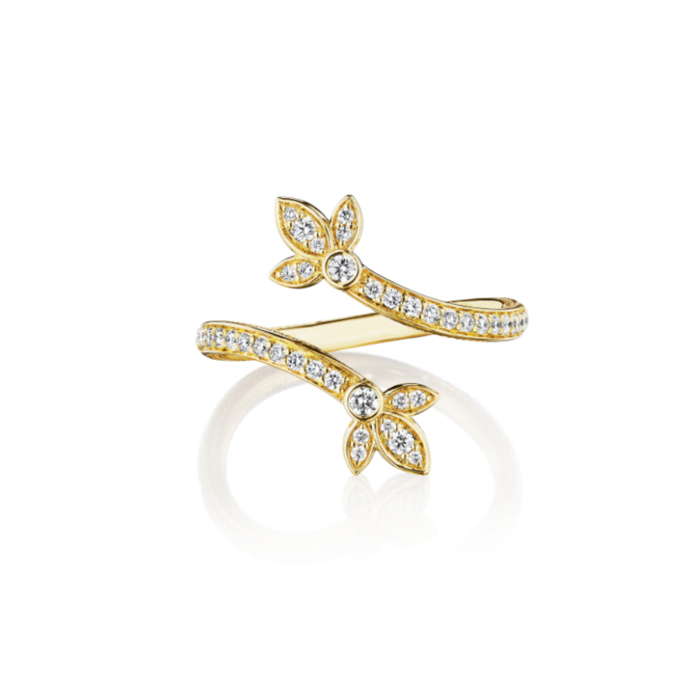 Verragio 18k Athena Toi Et Moi Diamond Bypass Ring in White and Yellow Gold