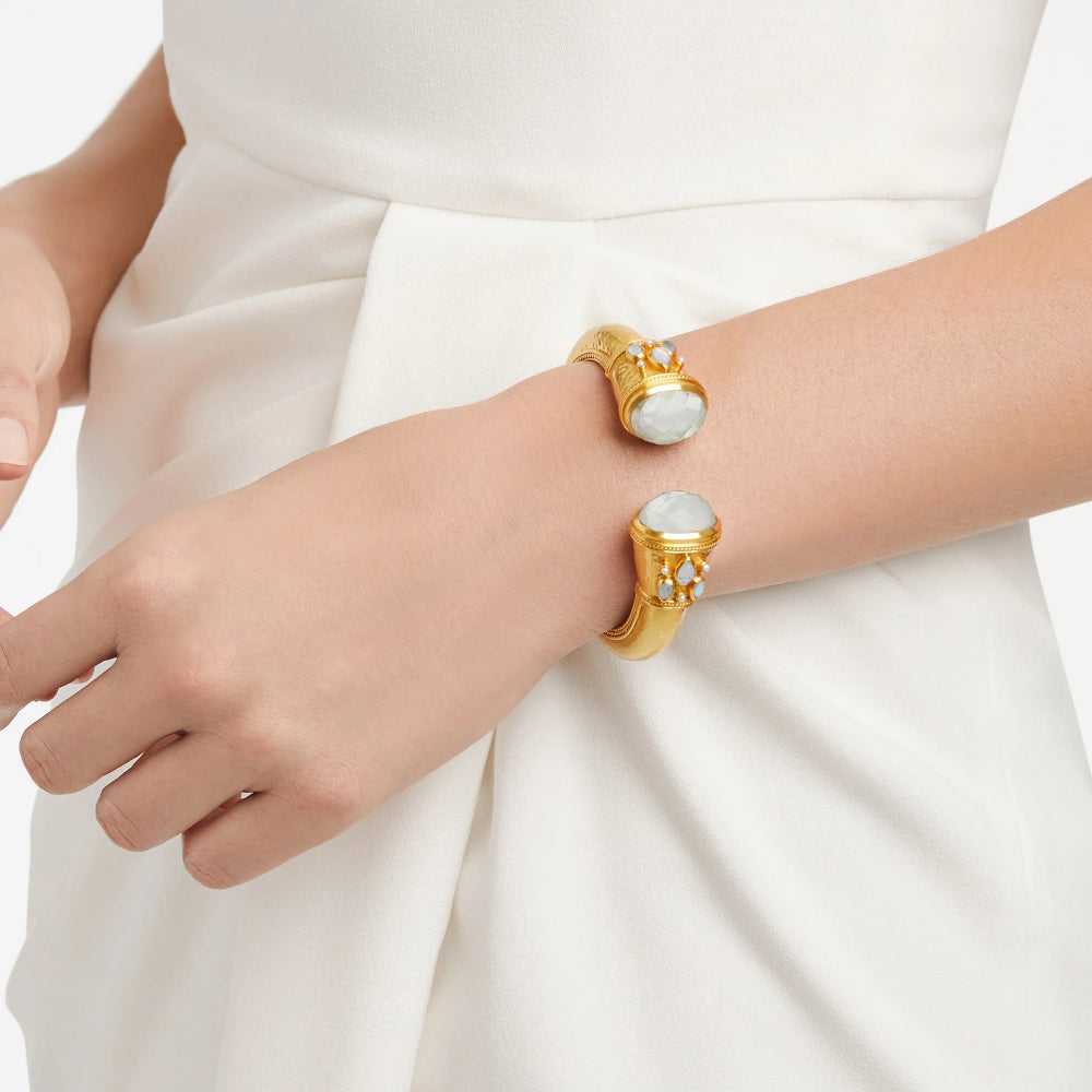 Julie Vos Gorgeous Rose - Cut Endcap 24K Gold - Plated Cannes Cuff