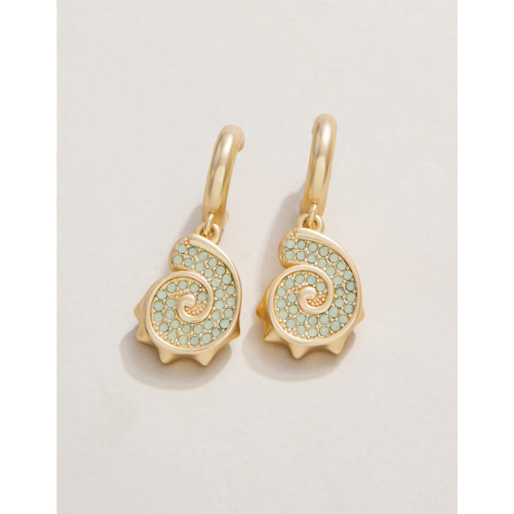 Spartina Ocean-Inspired Sea Foam Nautilus Drop Earrings for Women