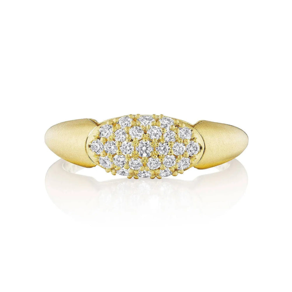 Tacori 18k Petite Dome Crescent Eclipse Ring with Satin Finish