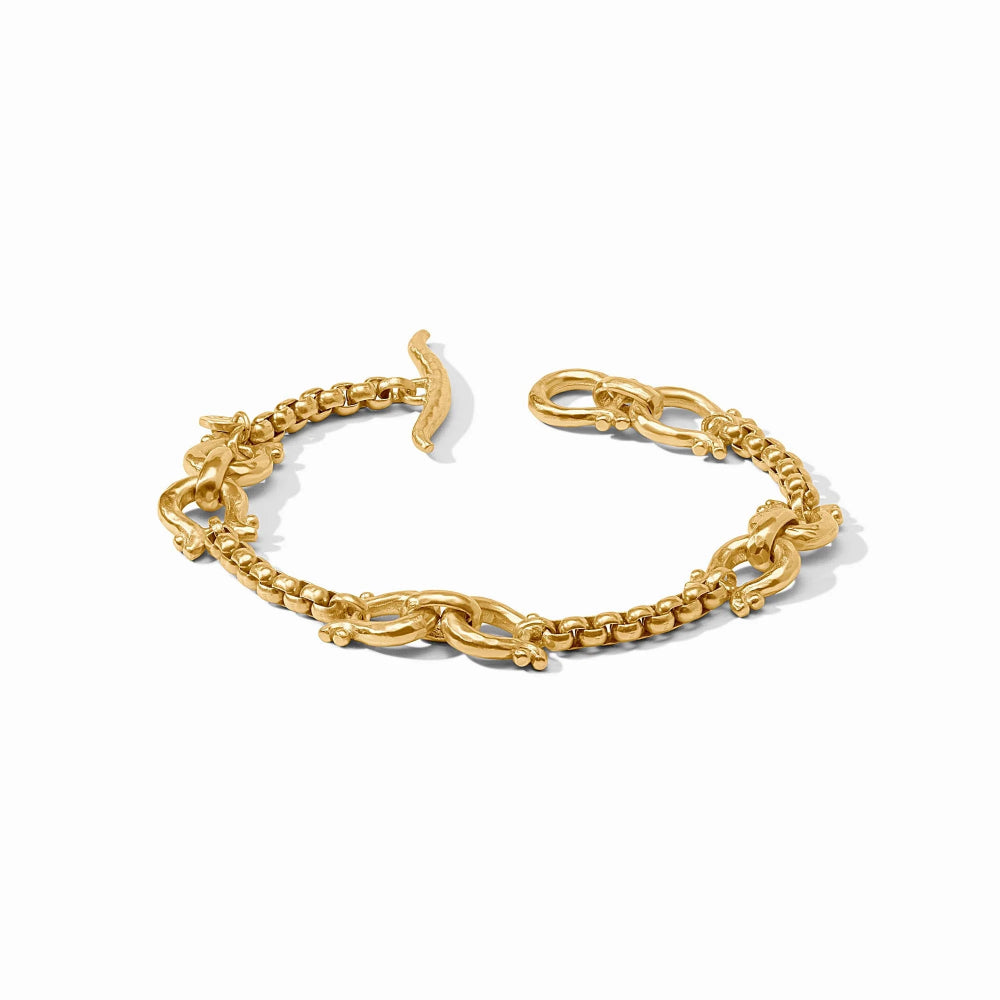 Julie Vos Adjustable 24K Gold Plated Saratoga Demi Link Bracelet