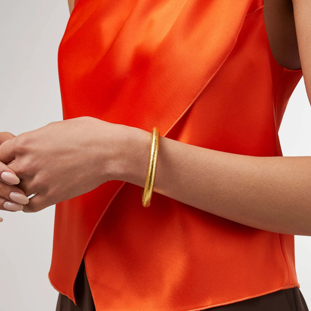Julie Vos Catalina Style Hinged Gold-Plated Bangle Bracelet